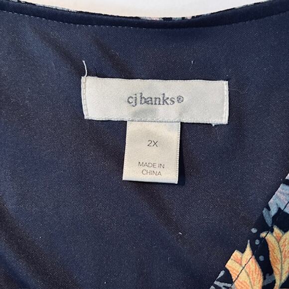 Christopher & Banks 2X Boho Floral Midi Dress Cottagecore Romantic - Picture 7 of 9